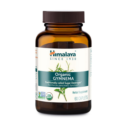 Himalaya Organic Gymnema Sylvestre – Herbal Glucose Metabolism Support - USDA Organic, Non-GMO, Vegan, Gluten Free, Additive Free, 700 mg, 60 Caplets - Maple Wellness Supplements