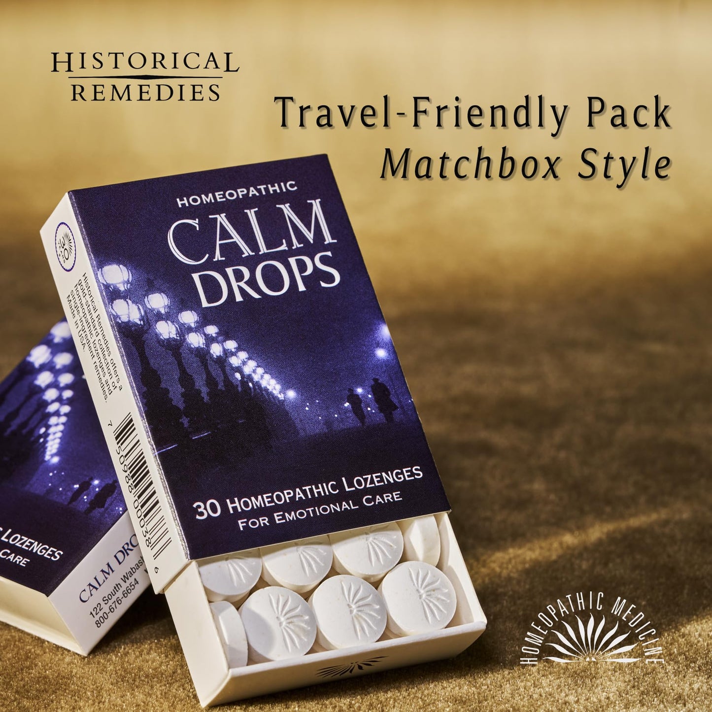 Historical Remedies Calm Drops Homeopathic Lozenges (1 Pack)| Natural Care for Emotional Stress Relief, Vegan & Gluten-Free Organic Vanilla Flavor Drops to Promote Relaxation and a Sense of Calm - Maple Wellness Supplements