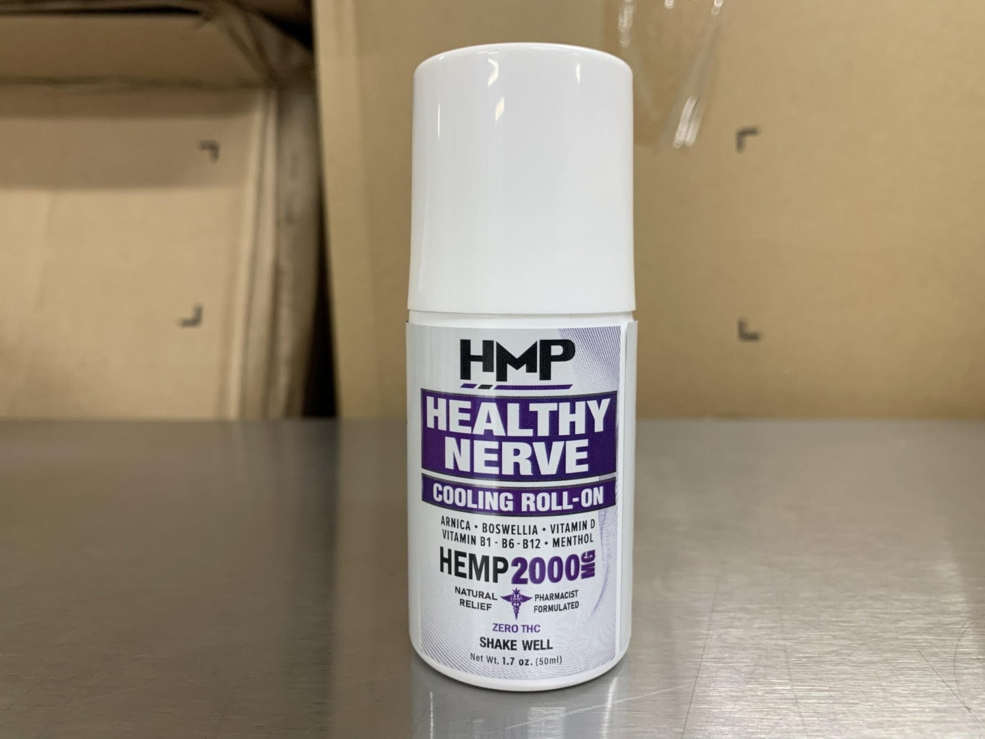HMP Nerve Roll-On for Feet, Hands, Legs, Toes, Back 2000MG Hemp with Menthol & Arnica, Soothing Cooling Formula, Made in USA, 50ml (1 Pack) - Maple Wellness Supplements