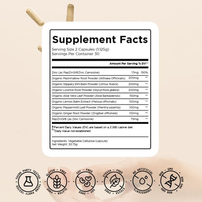 HOLISS Daily Gut Health Capsules – 8-in-1 All Natural Supplement, Lemon Balm, Bloat & Gas Relief, GI Lining Repair, - Maple Wellness Supplements