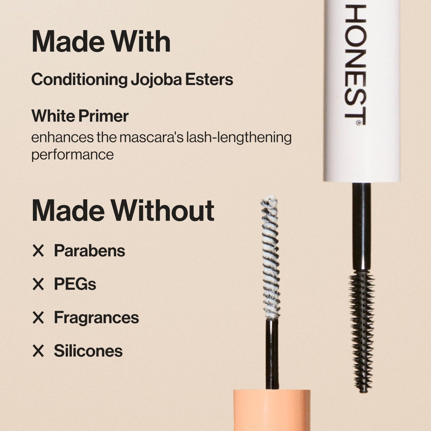 Honest Beauty 2-in-1 Extreme Length Clean Mascara + Lash Primer | Lengthening + Volumizing | Cruelty Free + Safe for Sensitive Eyes | Black, .27 fl oz - Maple Wellness Supplements