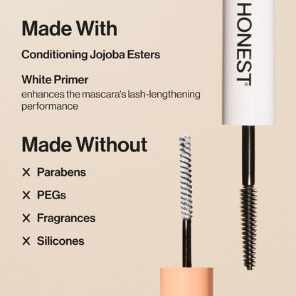 Honest Beauty 2-in-1 Extreme Length Clean Mascara + Lash Primer | Lengthening + Volumizing | Cruelty Free + Safe for Sensitive Eyes | Black, .27 fl oz - Maple Wellness Supplements