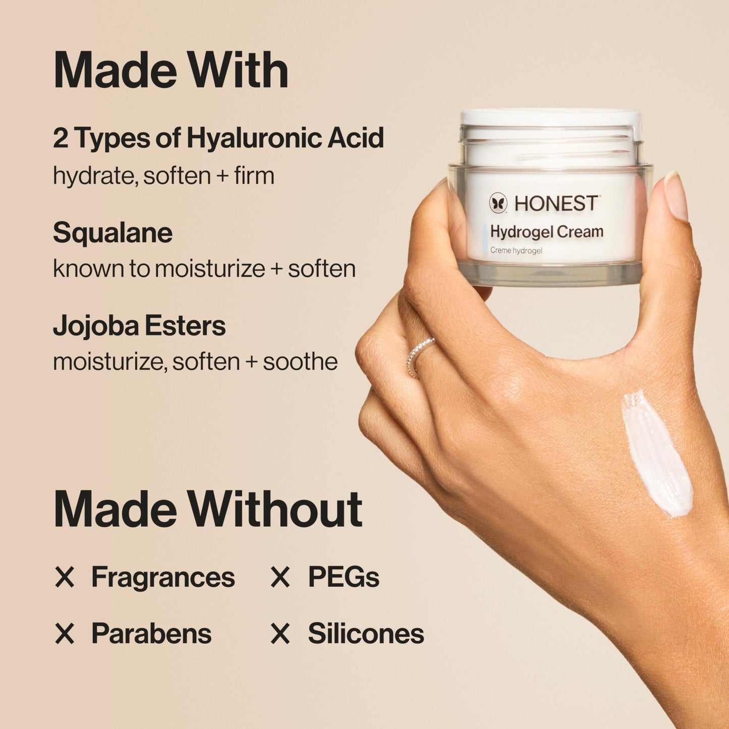 Honest Beauty Hydrogel Cream with Hyaluronic Acid, Lightweight Moisturizing Water, Gentle for Sensitive Skin - Maple Wellness Supplements