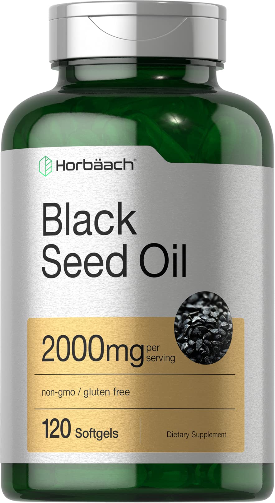 Horbaach Black Seed Oil Cold Pressed Softgel Capsules | 2000mg | 120 Count | Supplement with Omega 6 and 9 | Nigella Sativa - Maple Wellness Supplements