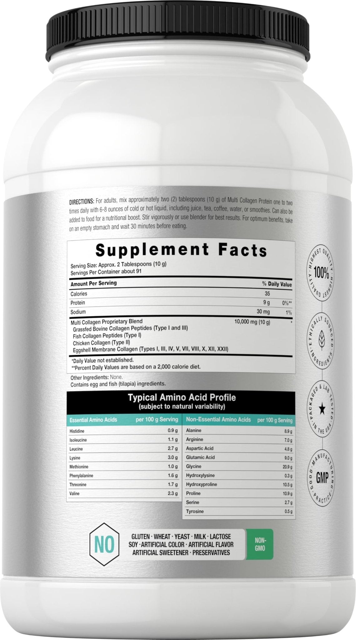 Horbaach Multi Collagen Protein Powder 32 oz | Types I, II, III, IV, V, VII, VIII, X, XII, and XXII | Grassfed Collagen Peptides - Maple Wellness Supplements
