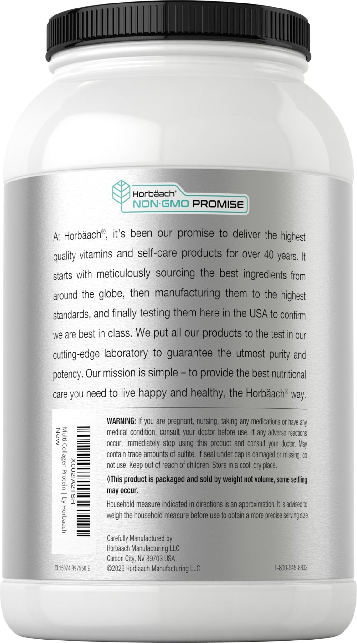 Horbaach Multi Collagen Protein Powder 32 oz | Types I, II, III, IV, V, VII, VIII, X, XII, and XXII | Grassfed Collagen Peptides - Maple Wellness Supplements