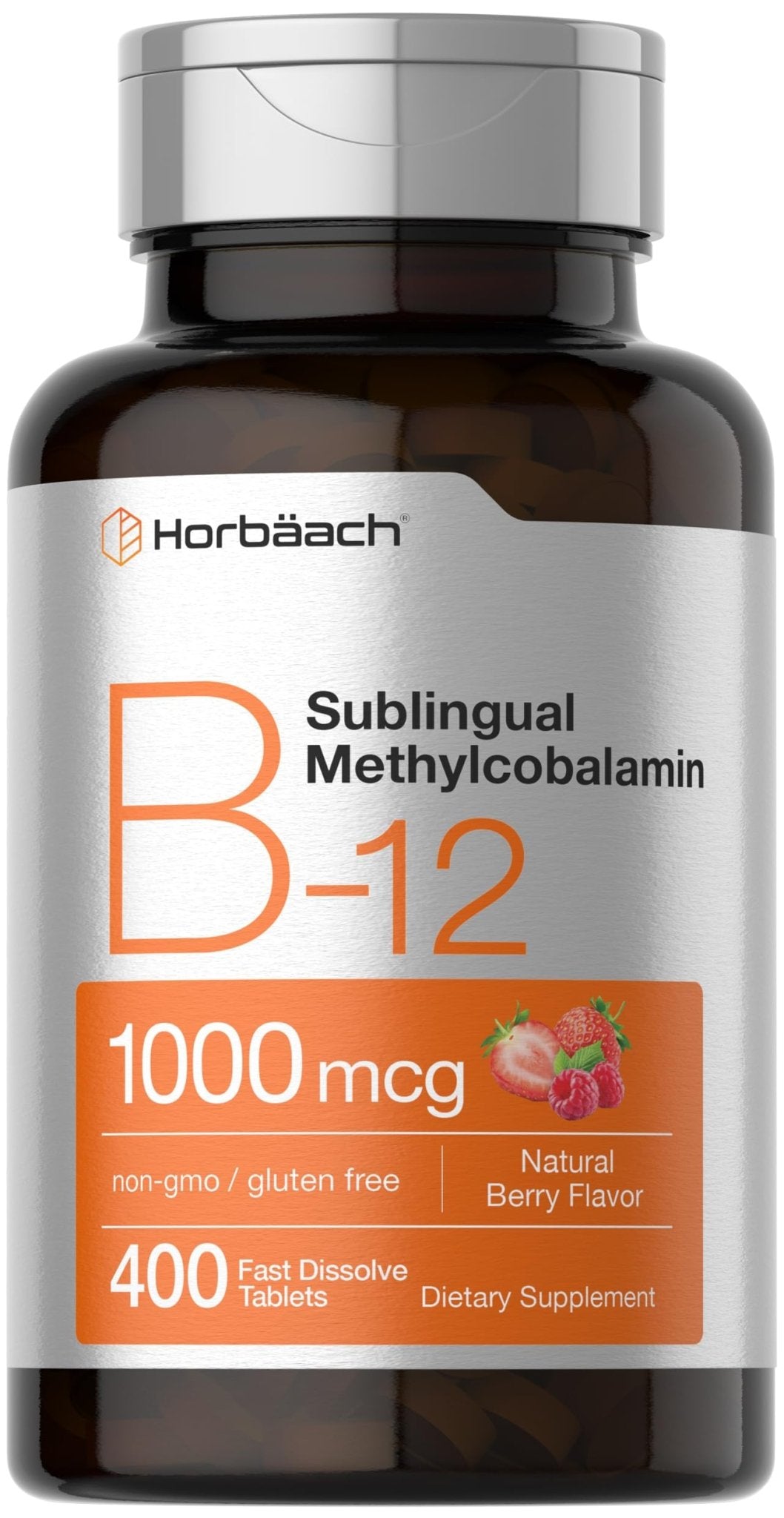 Horbaach Vitamin B12 1000 mcg Sublingual | 400 Fast Dissolve Tablets | Methylcobalamin Supplement for Women and Men - Maple Wellness Supplements