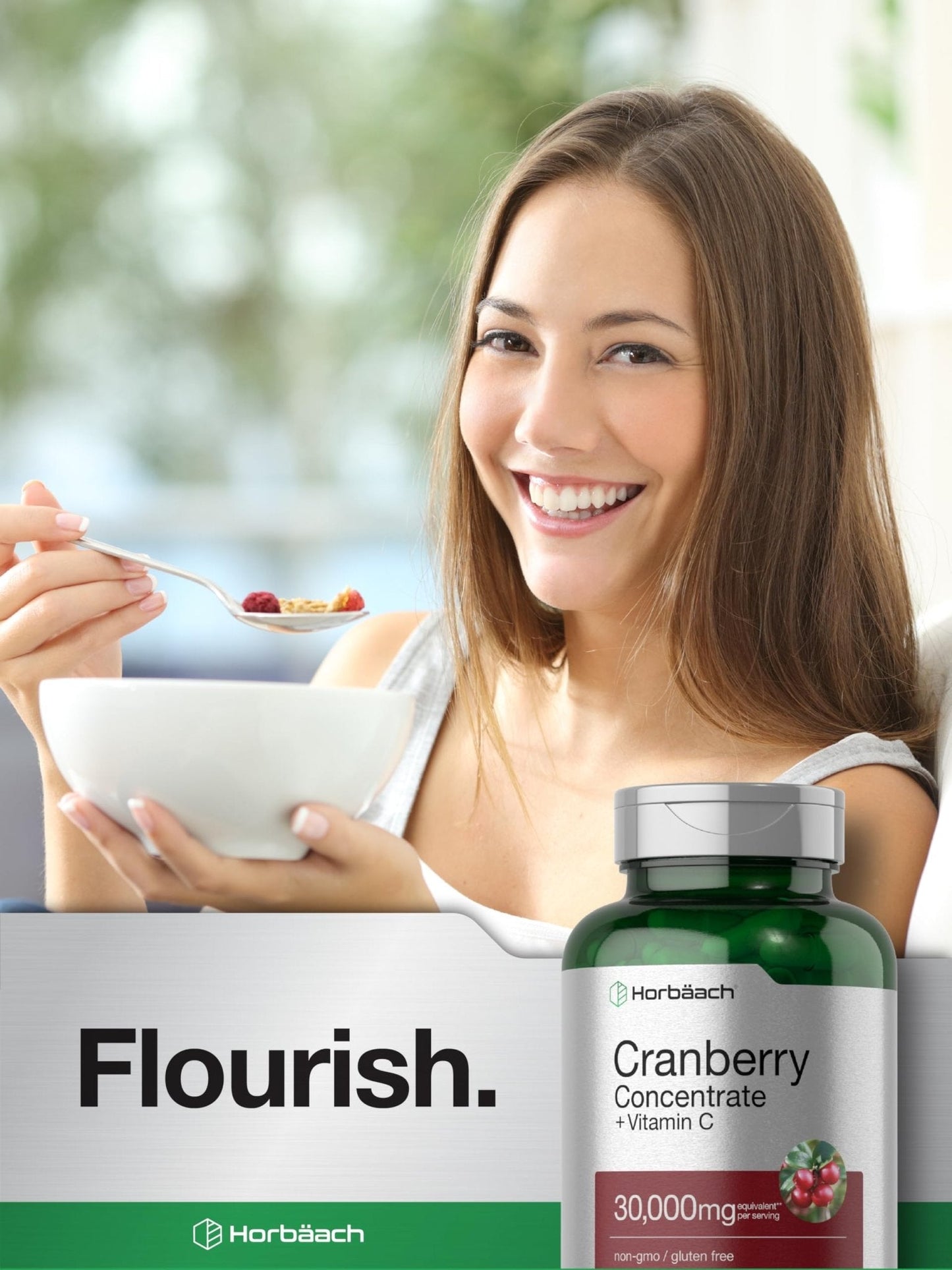 Horbäach Cranberry Concentrate Extract Pills + Vitamin C | 120 Capsules | Supplement for Women and Men | Triple Strength Ultimate Potency Formula - Maple Wellness Supplements
