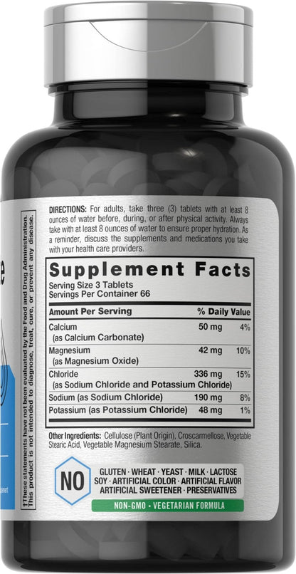 Horbäach Electrolyte Tablets | 200 Count | Helps Hydrate, Balance, & Sustain | with Calcium, Magnesium, Chloride, Sodium and Potassium | Vegetarian, Non-GMO & Gluten Free - Maple Wellness Supplements