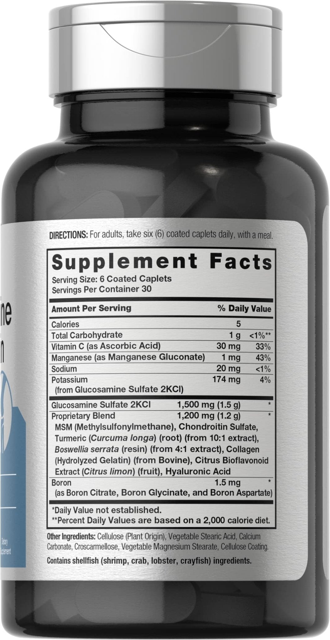 Horbäach Glucosamine Chondroitin | Plus MSM & Turmeric | 180 Coated Caplets | Non-GMO, Gluten Free Supplement - Maple Wellness Supplements