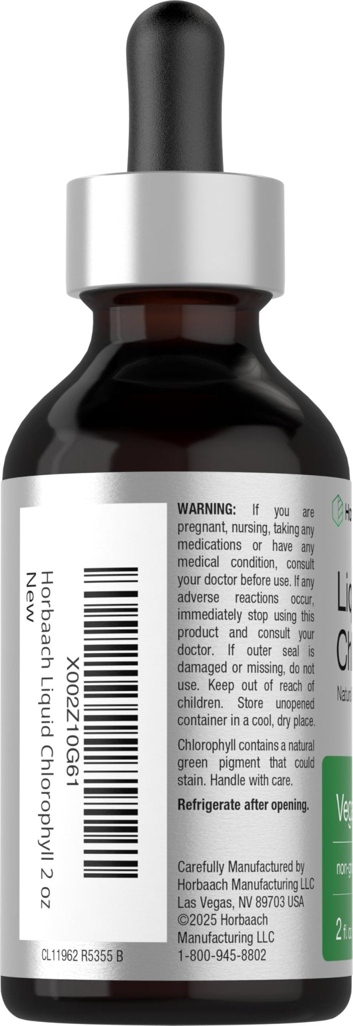 Horbäach Liquid Chlorophyll Drops | 2 oz | Vegan, Non-GMO, and Gluten Free Formula | Natural Peppermint Flavor - Maple Wellness Supplements