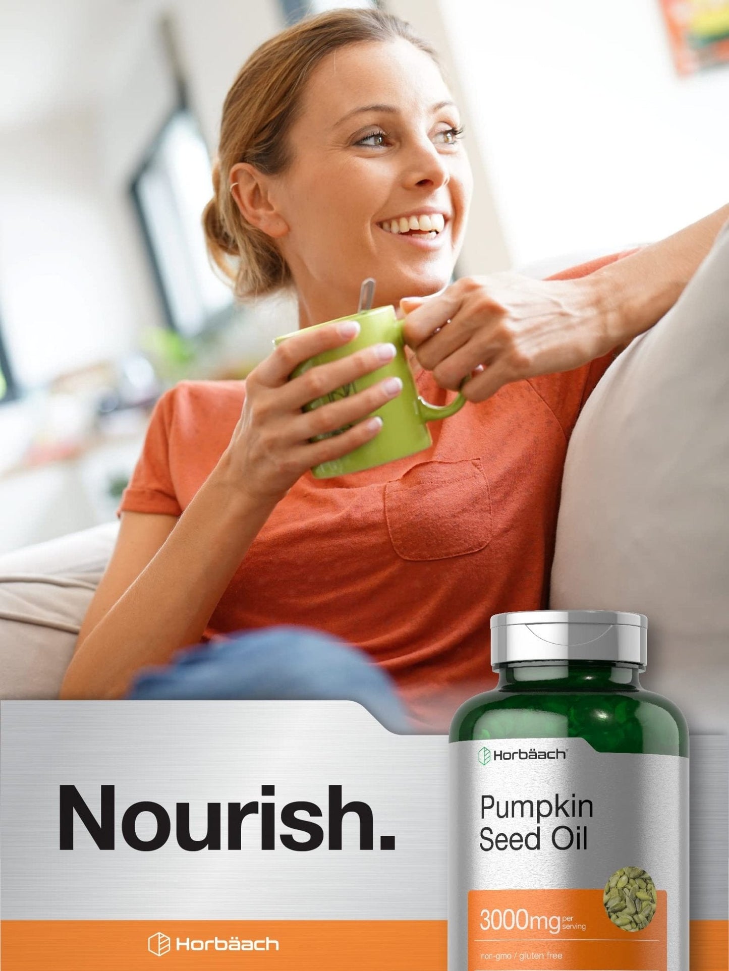 Horbäach Pumpkin Seed Oil | 3000mg | 120 Softgel Capsules | Cold Pressed Dietary Supplement | Non-GMO and Gluten Free Formula - Maple Wellness Supplements