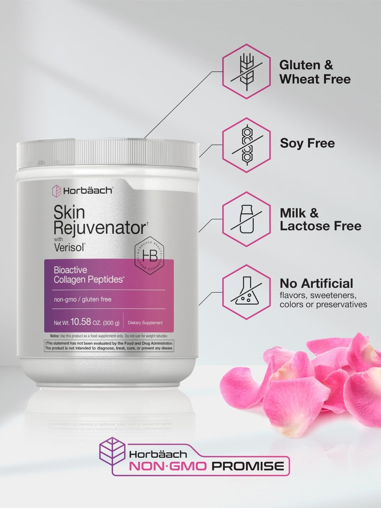 Horbäach Skin Rejuvenator with Verisol 10.58 oz | Bioactive Collagen Peptide Powder | Types I and III | Non GMO, Gluten Free Supplement - Maple Wellness Supplements