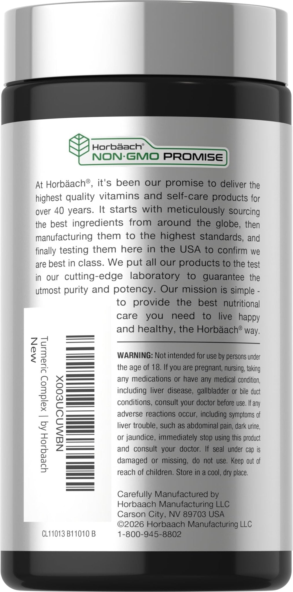 Horbäach Turmeric Curcumin Supplement | 180 Capsules | with Black Pepper & Tart Cherry | Non-GMO & Gluten Free - Maple Wellness Supplements