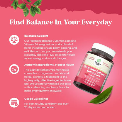 Hormone Balance for Women Gummies of All Ages - PMS Support Supplement for Women to Regulate Menstrual Cycle & Hormonal Balance Menopause & Mood Swings with Vitamin B6 & Dong Quai - 60 Chews - 3 pack - Maple Wellness Supplements