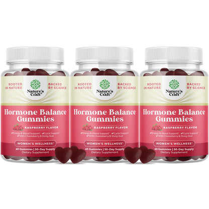 Hormone Balance for Women Gummies of All Ages - PMS Support Supplement for Women to Regulate Menstrual Cycle & Hormonal Balance Menopause & Mood Swings with Vitamin B6 & Dong Quai - 60 Chews - 3 pack - Maple Wellness Supplements