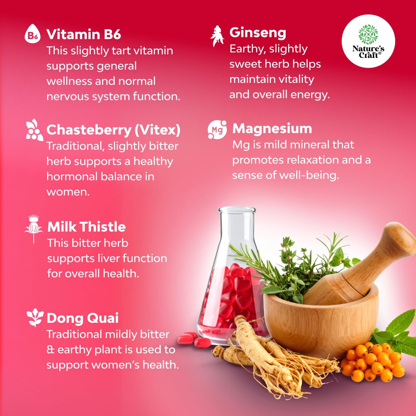Hormone Balance for Women Gummies of All Ages - PMS Support Supplement for Women to Regulate Menstrual Cycle & Hormonal Balance Menopause & Mood Swings with Vitamin B6 & Dong Quai - 60 Chews - Maple Wellness Supplements