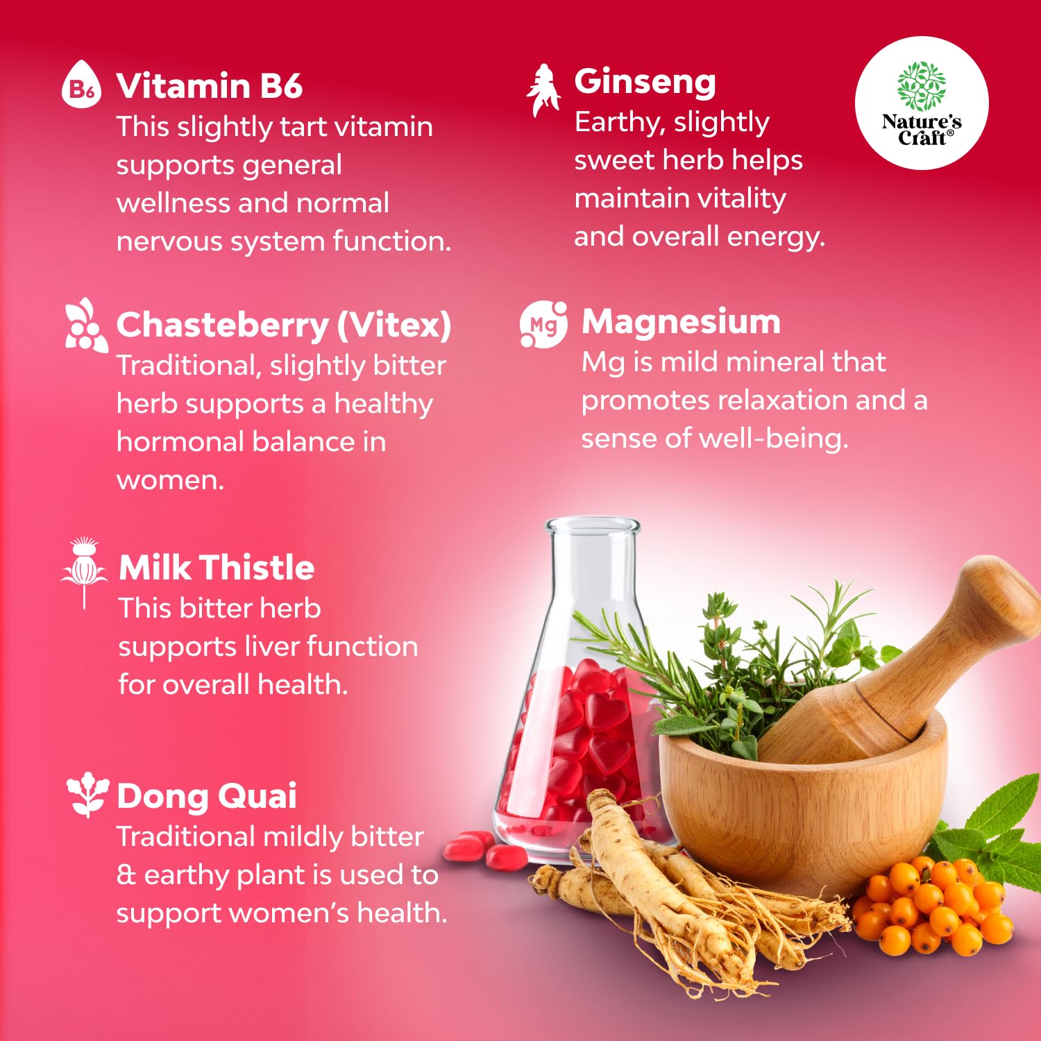 Hormone Balance for Women Gummies of All Ages - PMS Support Supplement for Women to Regulate Menstrual Cycle & Hormonal Balance Menopause & Mood Swings with Vitamin B6 & Dong Quai - 60 Chews - Maple Wellness Supplements