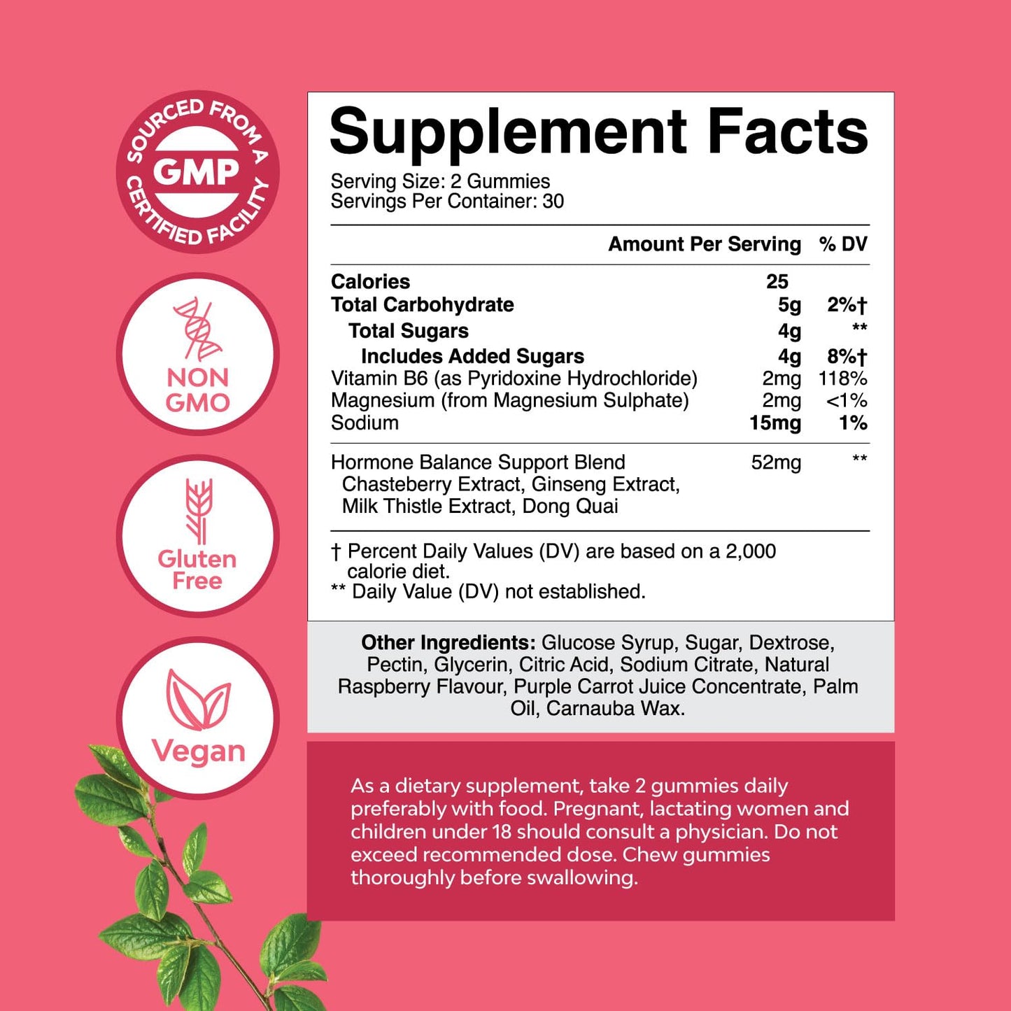 Hormone Balance for Women Gummies of All Ages - PMS Support Supplement for Women to Regulate Menstrual Cycle & Hormonal Balance Menopause & Mood Swings with Vitamin B6 & Dong Quai - 60 Chews - Maple Wellness Supplements