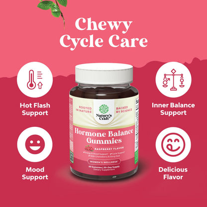 Hormone Balance for Women Gummies of All Ages - PMS Support Supplement for Women to Regulate Menstrual Cycle & Hormonal Balance Menopause & Mood Swings with Vitamin B6 & Dong Quai - 60 Chews - Maple Wellness Supplements