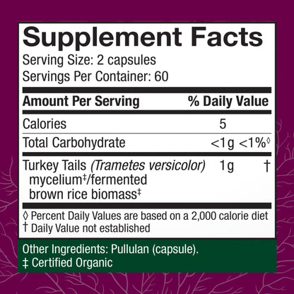 Host Defense Turkey Tail Capsules - Digestive Health & Immune Response Support Supplement - Mushroom Supplement for Gastrointestinal - Maple Wellness Supplements