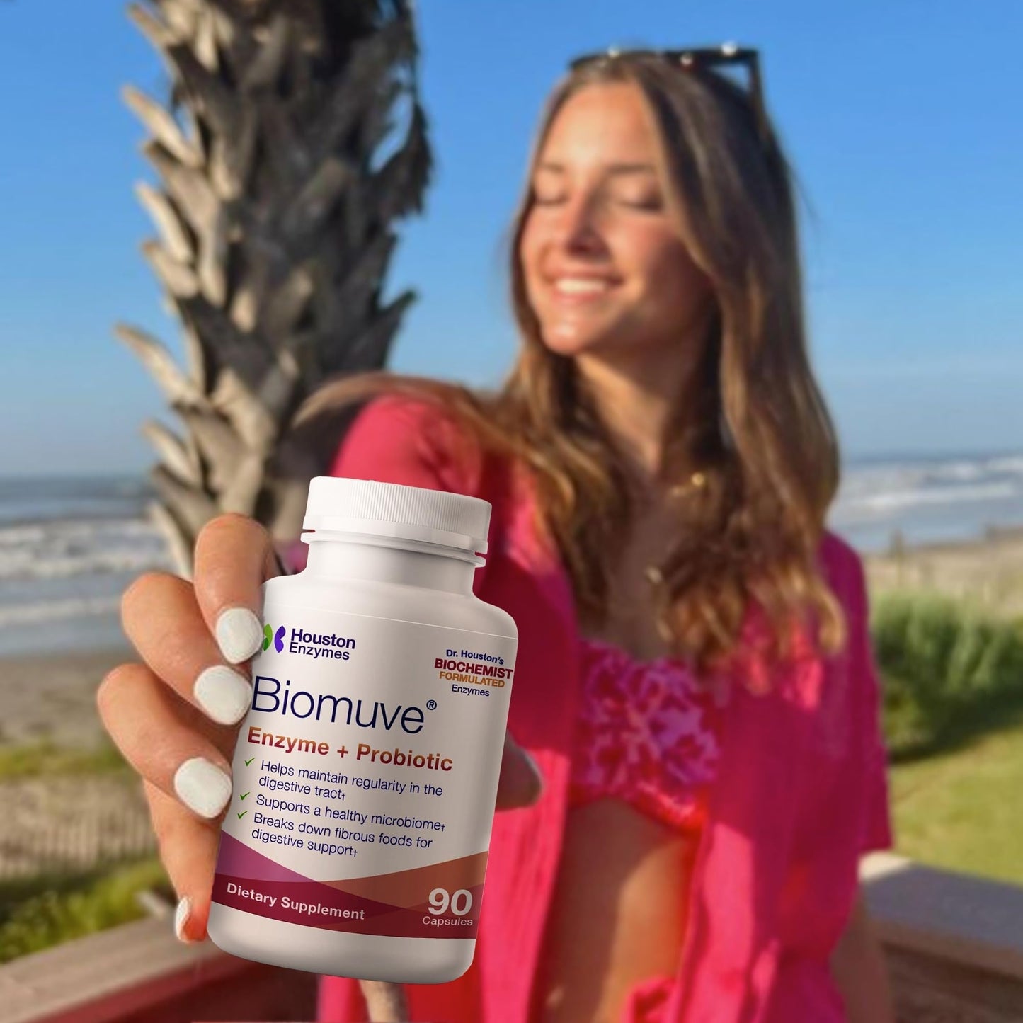 Houston Enzymes Biomuve – 120 Capsules | Professionally Formulated to Maintain Regularity & Healthy Bowel Movements | Unique Combination of Enzymes - Maple Wellness Supplements
