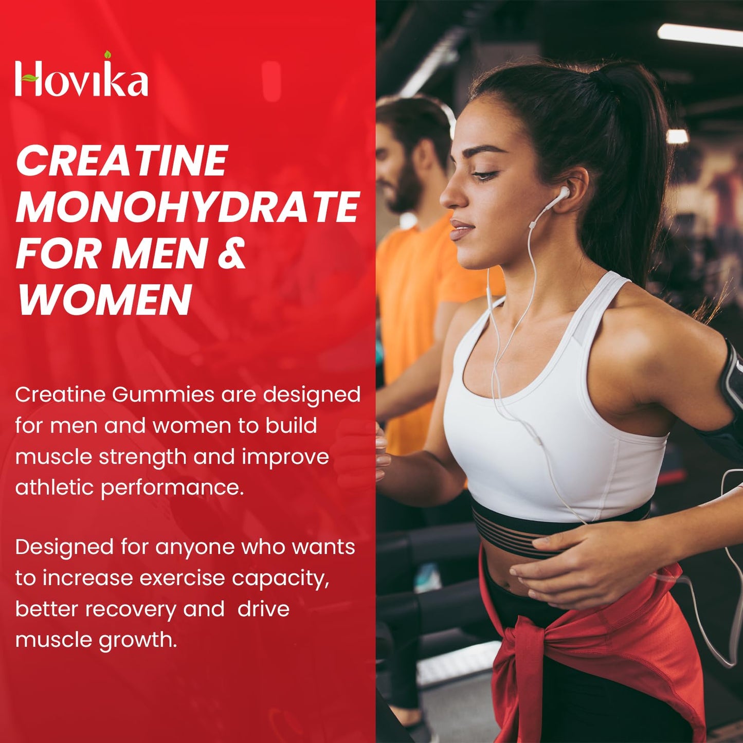Hovika Creatine Monohydrate Gummies for Men & Women, Chewable 3g Creatine Monohy - Maple Wellness Supplements