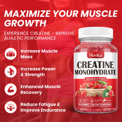 Hovika Creatine Monohydrate Gummies for Men & Women, Chewable 3g Creatine Monohy - Maple Wellness Supplements
