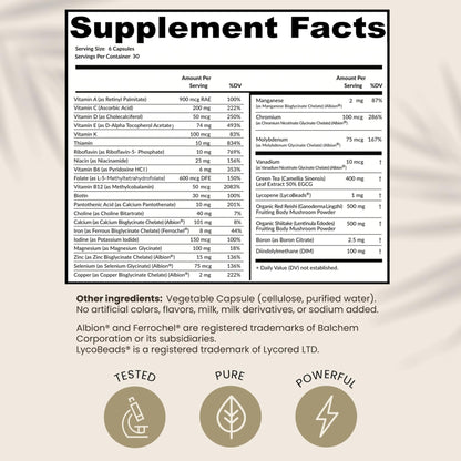 HPD Rx ONE Immunity Boost Multivitamin Supplements for Women and Men | Advanced Immunity Defense Support | Helps Immune Response | 1-Month Supply, 180 Capsules, Pack of 1 - Maple Wellness Supplements