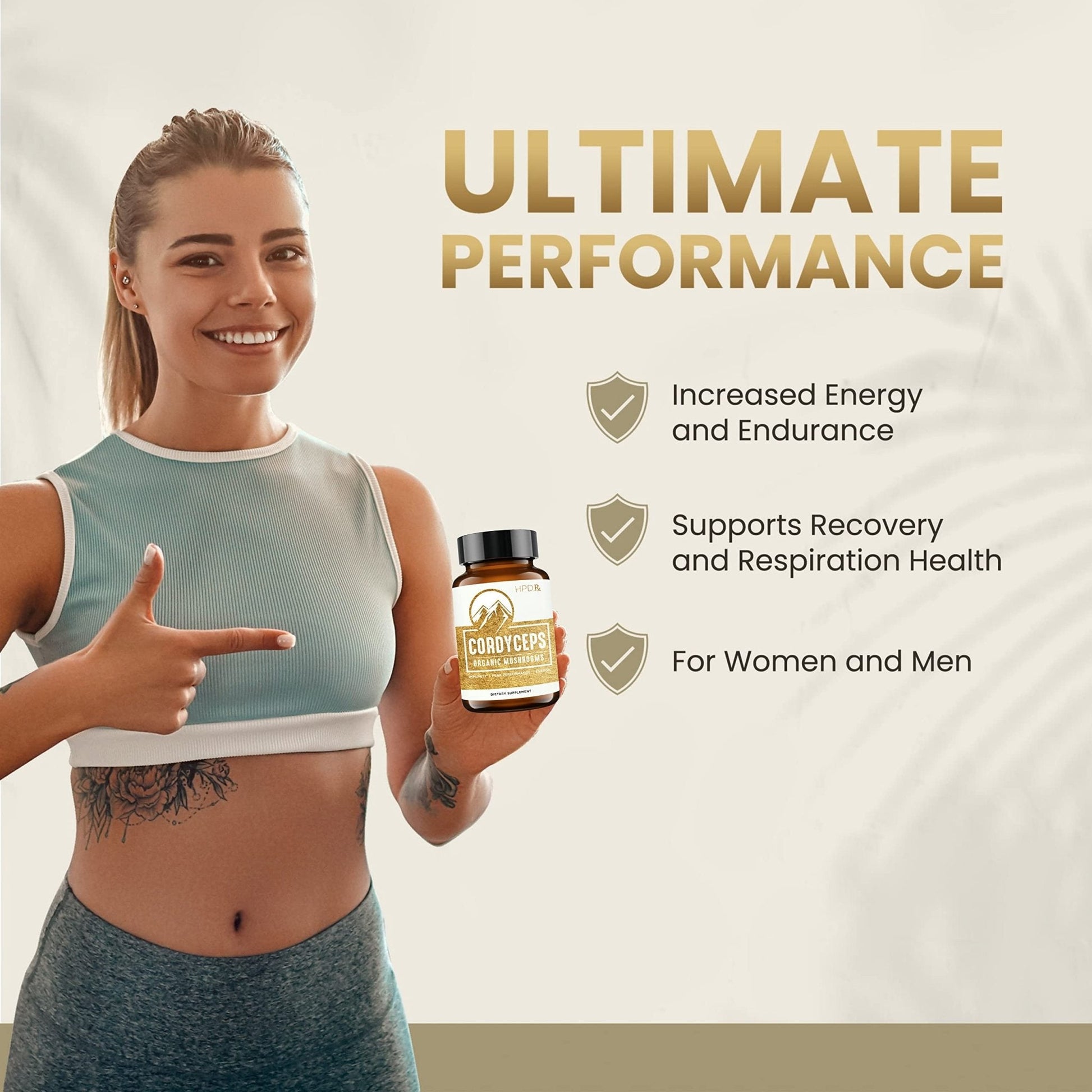 HPD Rx Premium Organic Cordyceps Mushroom Extract Performance , Pack of 2 - Maple Wellness Supplements