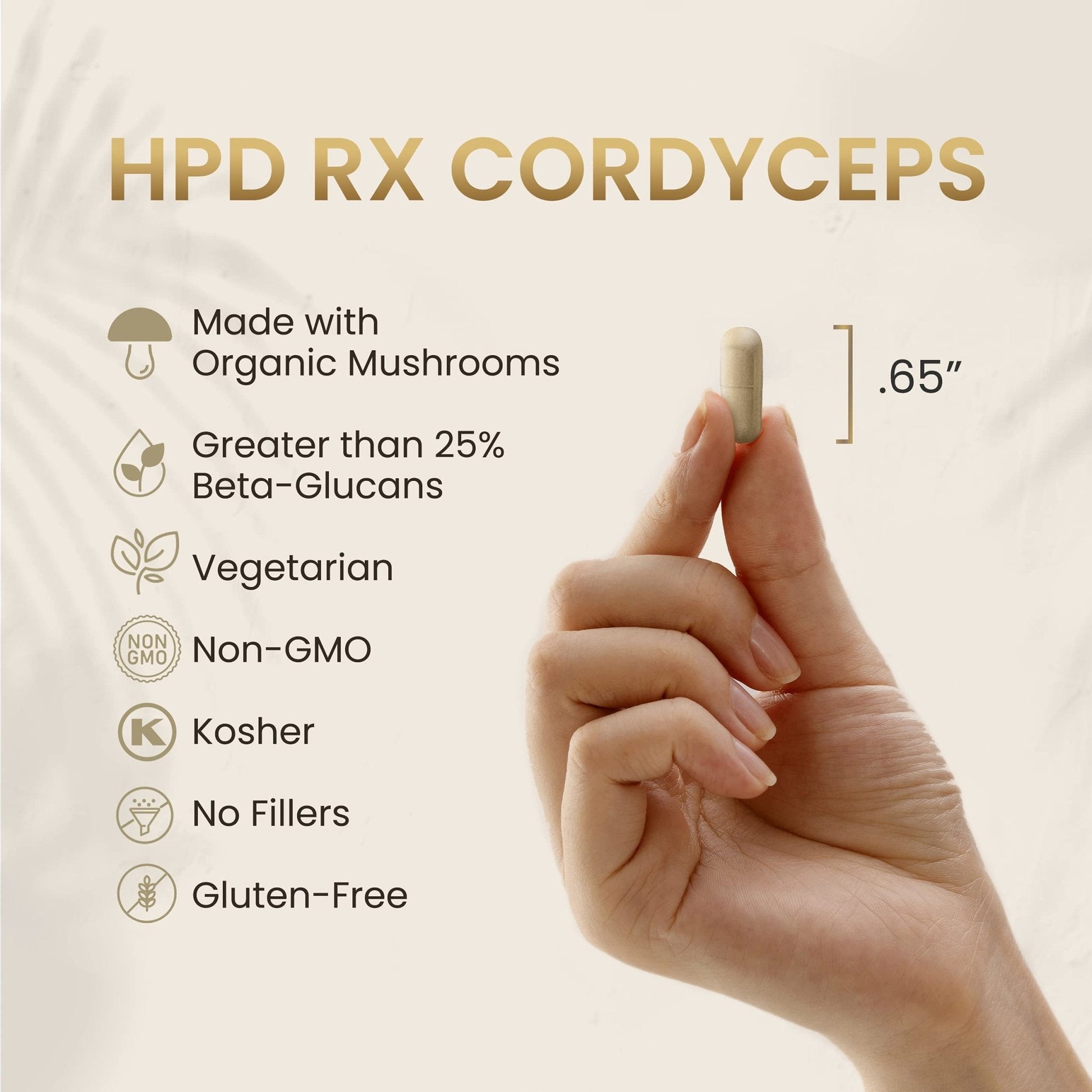 HPD Rx Premium Organic Cordyceps Mushroom Extract Performance Supplement - Maple Wellness Supplements
