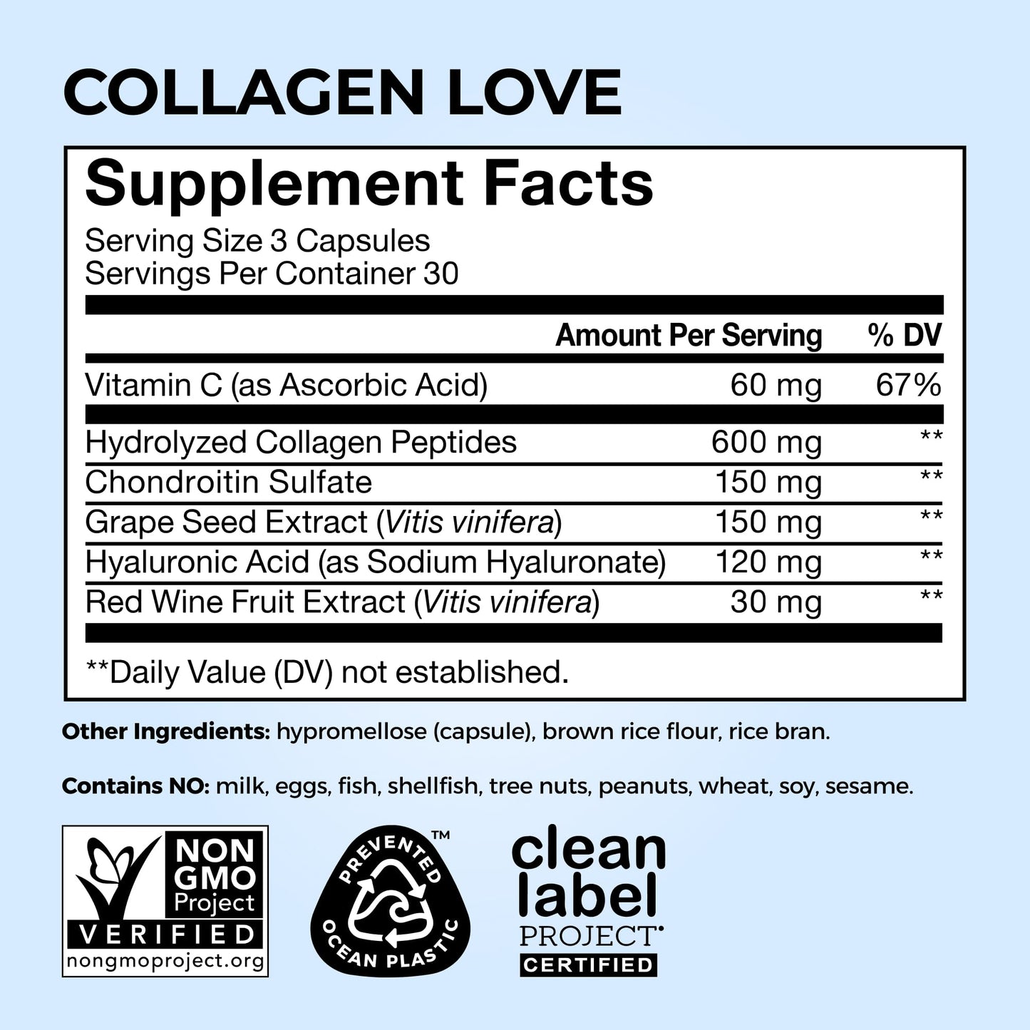HUM Collagen Love Skin Supplement, Collagen Peptides Capsules with Hyaluronic Acid & Vitamin C, Supports Firm Skin & Helps Minimize Signs of Aging, Supplements - Maple Wellness Supplements