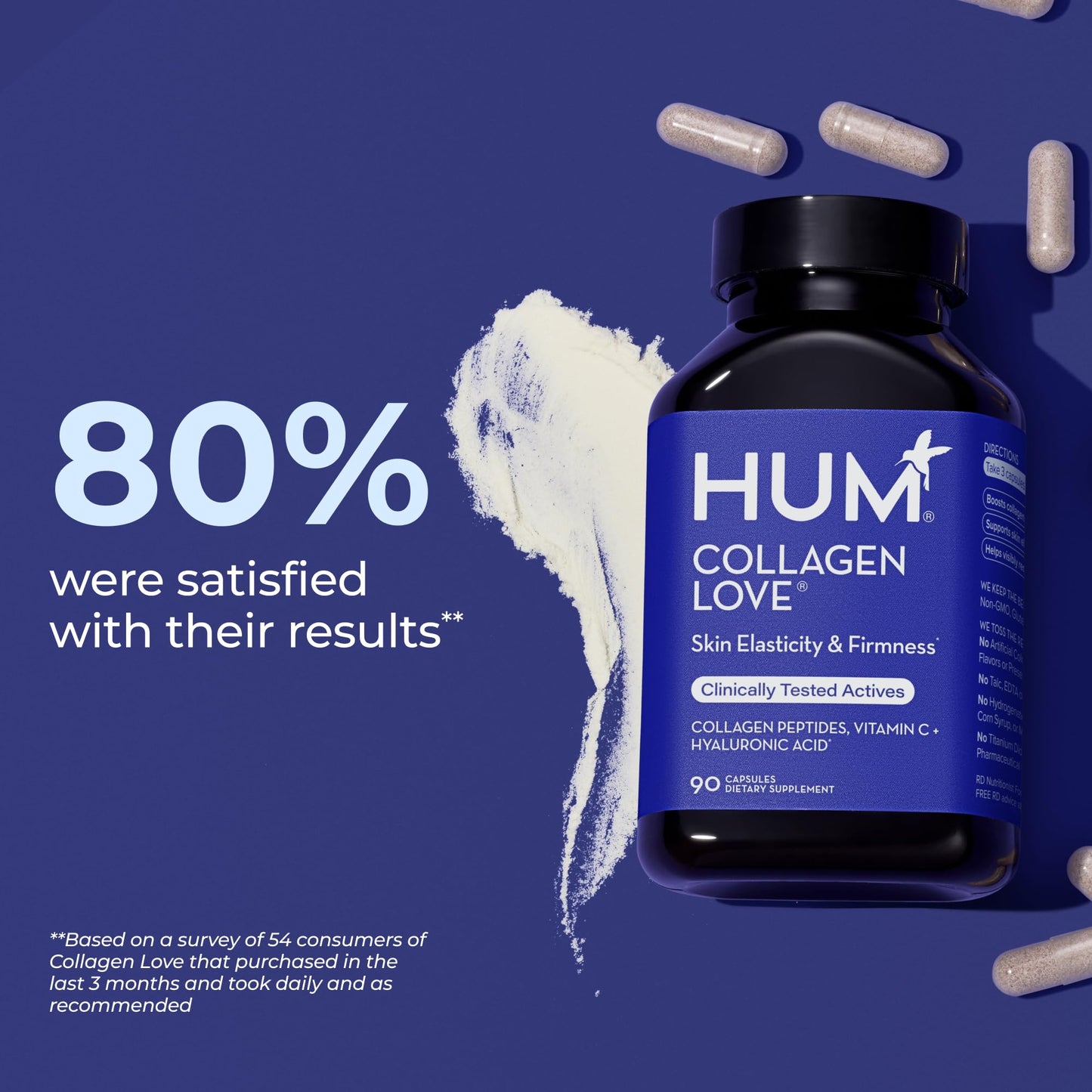 HUM Collagen Love Skin Supplement, Collagen Peptides Capsules with Hyaluronic Acid & Vitamin C, Supports Firm Skin & Helps Minimize Signs of Aging, Supplements - Maple Wellness Supplements
