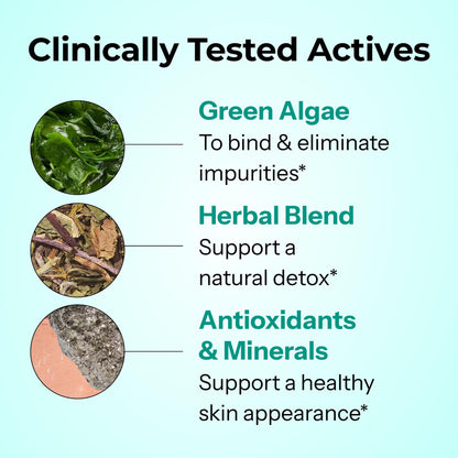 HUM Daily Cleanse Acne Supplements for Women & Men, Gentle Digestive Cleanse for Clear Skin Support, Zinc, Spirulina, Chlorella, Detoxifying Herbs, Organic Algae, Skin Vitamins Supplement, 60 Capsules - Maple Wellness Supplements