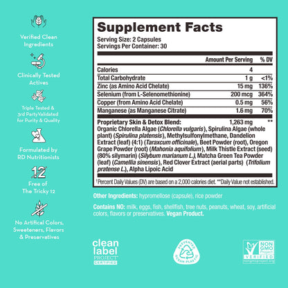HUM Daily Cleanse Acne Supplements - Support for Clear Skin & Improved Digestion - Maple Wellness Supplements