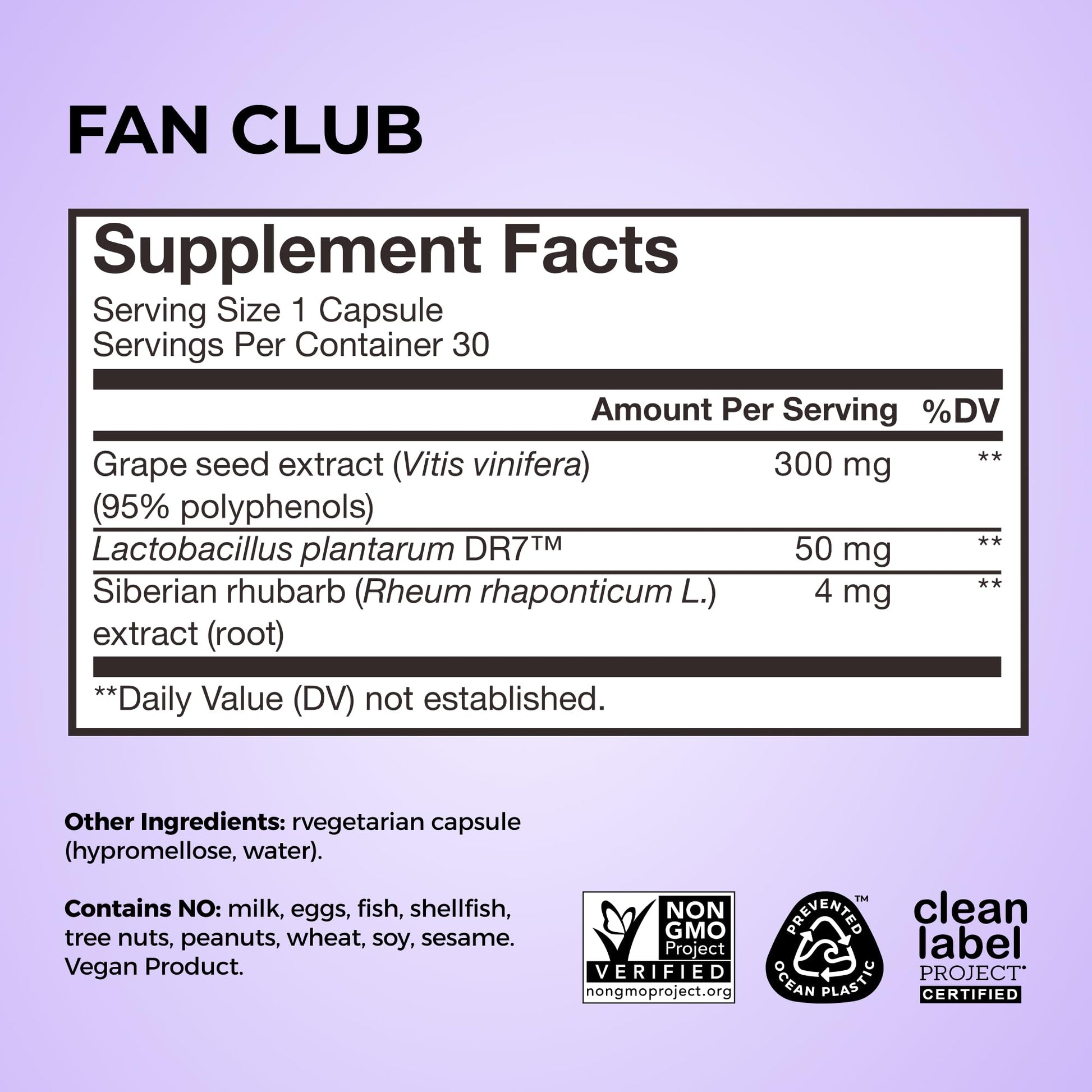 HUM Fan Club Menopause Probiotic Supplement, Estrogen Free Menopause Supplements for Women, Non Hormonal, Supports Energy & Hot Flashes, Grape Seed Extract & Siberian Rhubarb, 30 Vegan Capsules - Maple Wellness Supplements