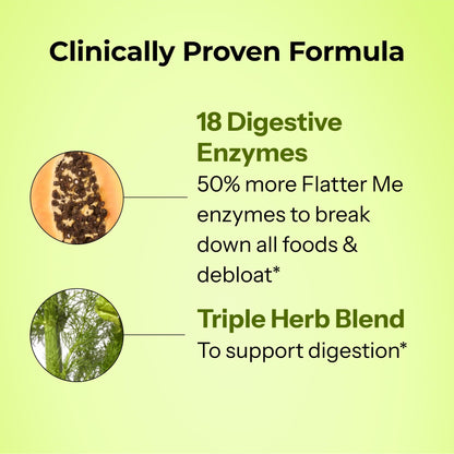 HUM Flatter Me Extra Strength Digestive Enzymes for Women, Men, Digestive Gut Bloating Supplement, Ginger, Peppermint Leaf, Fast Acting Anti Bloat - Maple Wellness Supplements