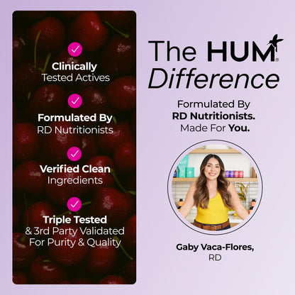 Hum Nutrition Dream Team Magnesium Bisglycinate Powder, L Theanine & Tart Cherry Magnesium Supplement Drink Mix, Support Rest, Relaxation & Sleep Routine, Gluten Free, Vegan, Cherry Lemon, 30 Servings - Maple Wellness Supplements