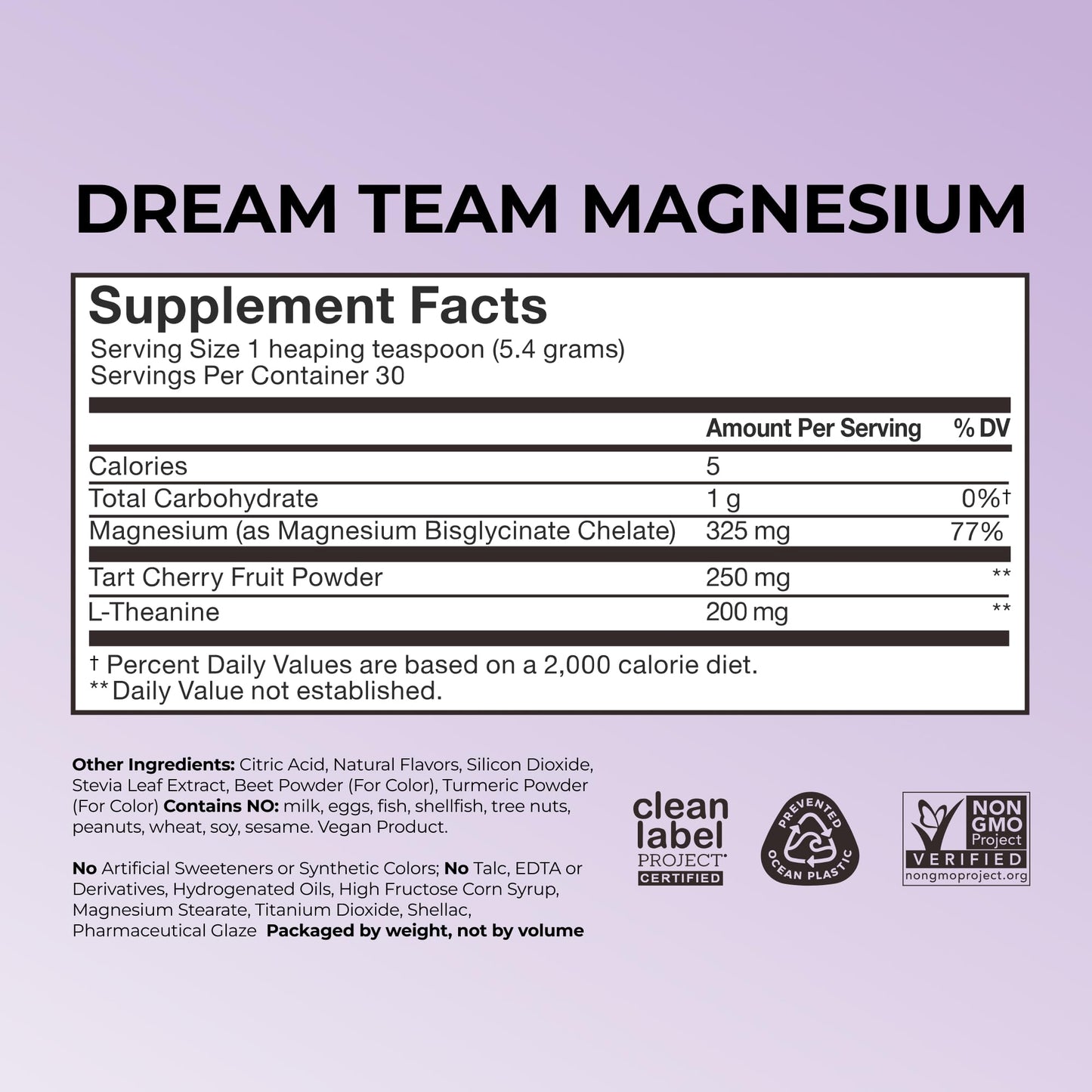Hum Nutrition Dream Team Magnesium Bisglycinate Powder, L Theanine & Tart Cherry Magnesium Supplement Drink Mix, Support Rest, Relaxation & Sleep Routine, Gluten Free, Vegan, Cherry Lemon, 30 Servings - Maple Wellness Supplements