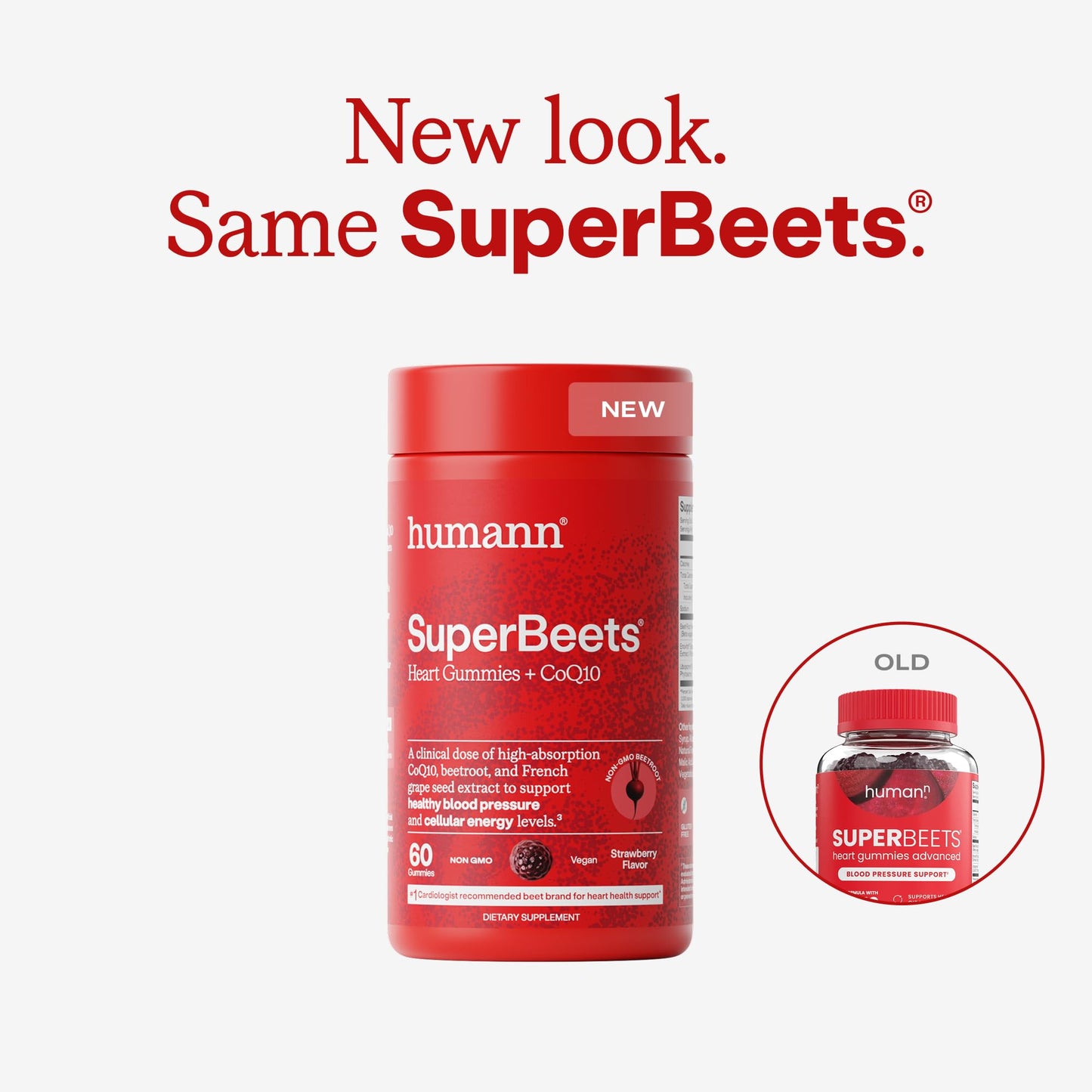 Humann SuperBeets 3-in-1 Heart Gummies - 3x Absorption CoQ10 - Plus Beetroot Extract & Grape Seed Extract for Advanced Heart Health, Cellular Energy & Circulation Support - Maple Wellness Supplements