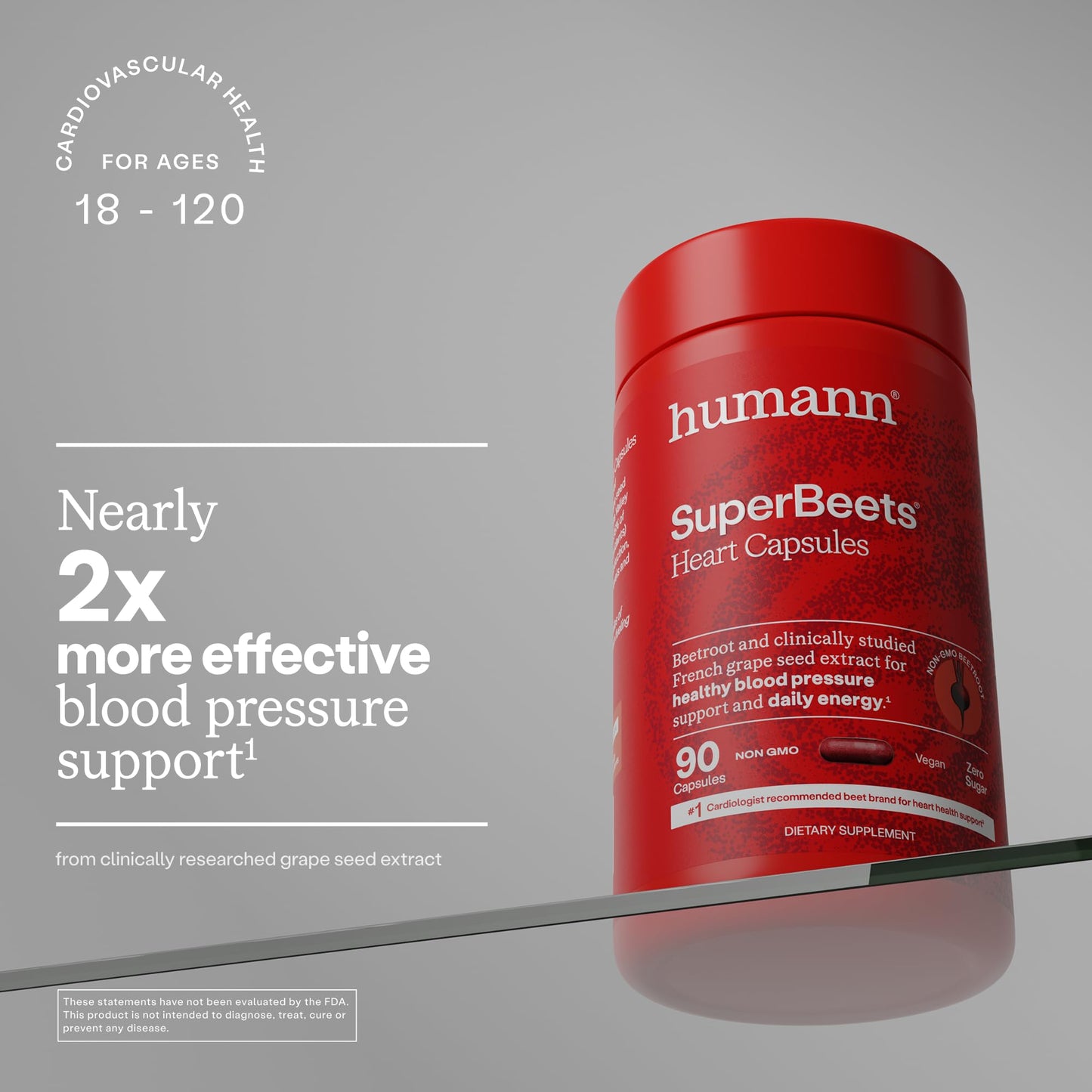 Humann SuperBeets Beet Root Capsules Quick Release 1000mg, Helps Support Nitric Oxide Production, Blood Pressure Support, Heart Health, Contains Non-GMO Beetroot Powder, Studied Antioxidants, 90 Count - Maple Wellness Supplements
