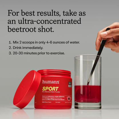 Humann SuperBeets Sport Endurance Pre Workout Powder, Nitric Oxide Supplement, NSF Certified, Stimulant & Caffeine Free, Made with Beet Root, - Maple Wellness Supplements