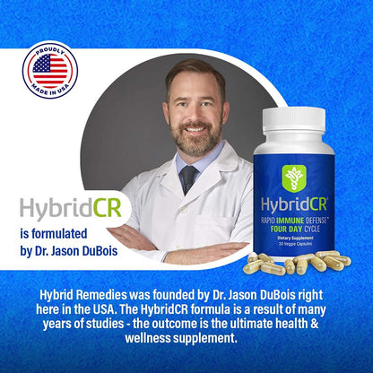 HybridCR Rapid Immunity Supplement | Zinc, Echinacea, Andrographis, Ginseng, Selenium, Gluten-Free & Non-GMO | 5-in-1 Immune Support Supplement | Pharmacist Formulated 1 Month Supply (30 Veggie Caps) - Maple Wellness Supplements