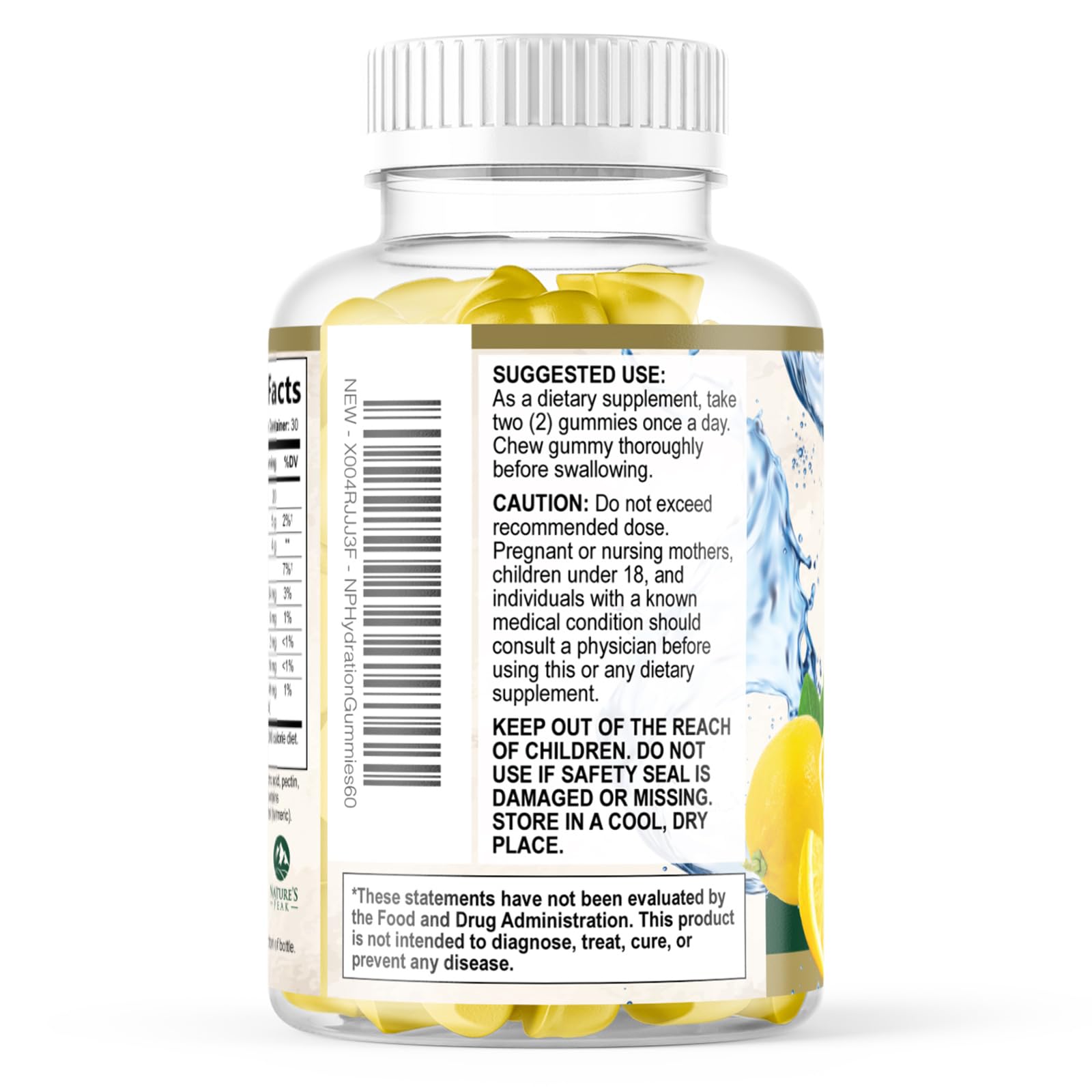 Hydration Electrolyte Gummies - Daily Liquid Replenisher Gummy - Electrolyte Multiplier with Minerals, Potassium & Real Salt - Vegan, Non-GMO - Tasty Lemon Flavor Hydration Electrolytes - 60 Gummies - Maple Wellness Supplements