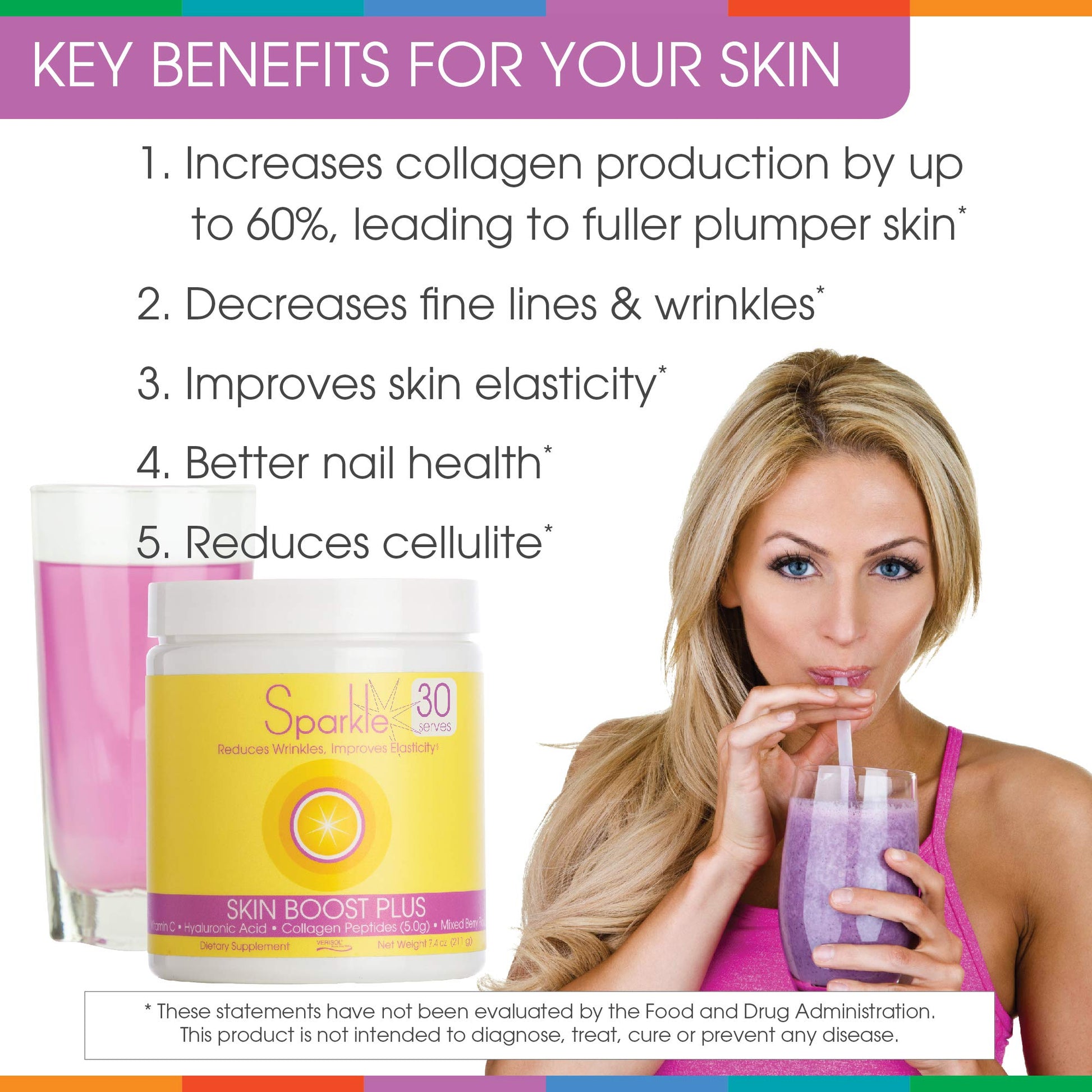 Hydrolyzed Collagen Powder - Sparkle Skin Boost Plus (Tropical Coconut Pineapple) - Maple Wellness Supplements