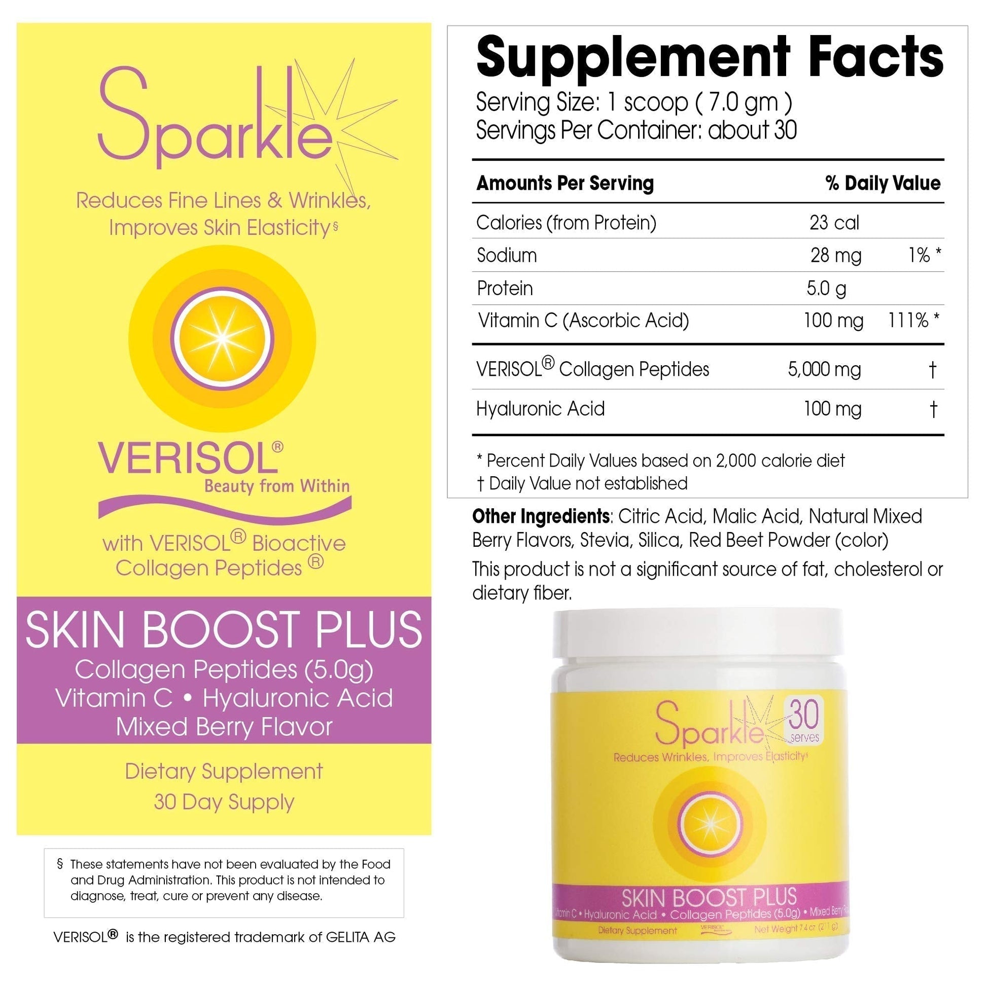 Hydrolyzed Collagen Powder - Sparkle Skin Boost Plus (Tropical Coconut Pineapple) - Maple Wellness Supplements