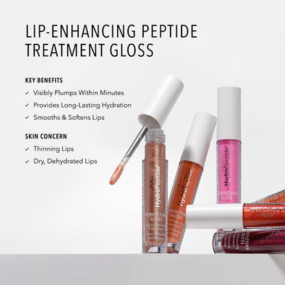 HydroPeptide Perfecting Gloss, Lip Plumping Gloss & Hydrating Treatment, Volumizing Collagen-Boosting Enhancer with Hyaluronic Acid & Peptides, Nude Pearl, 0.13 Ounce - Maple Wellness Supplements