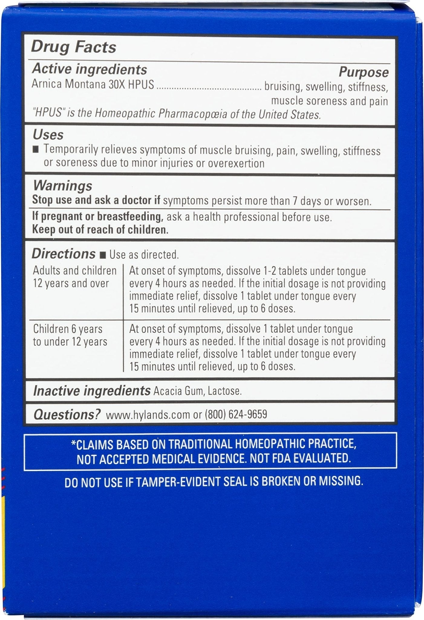 Hyland's Arnica 30x 50 Tablets (3 Pack = 150 Tablets), Bruising, Swelling, Muscle Pain Relief - Maple Wellness Supplements