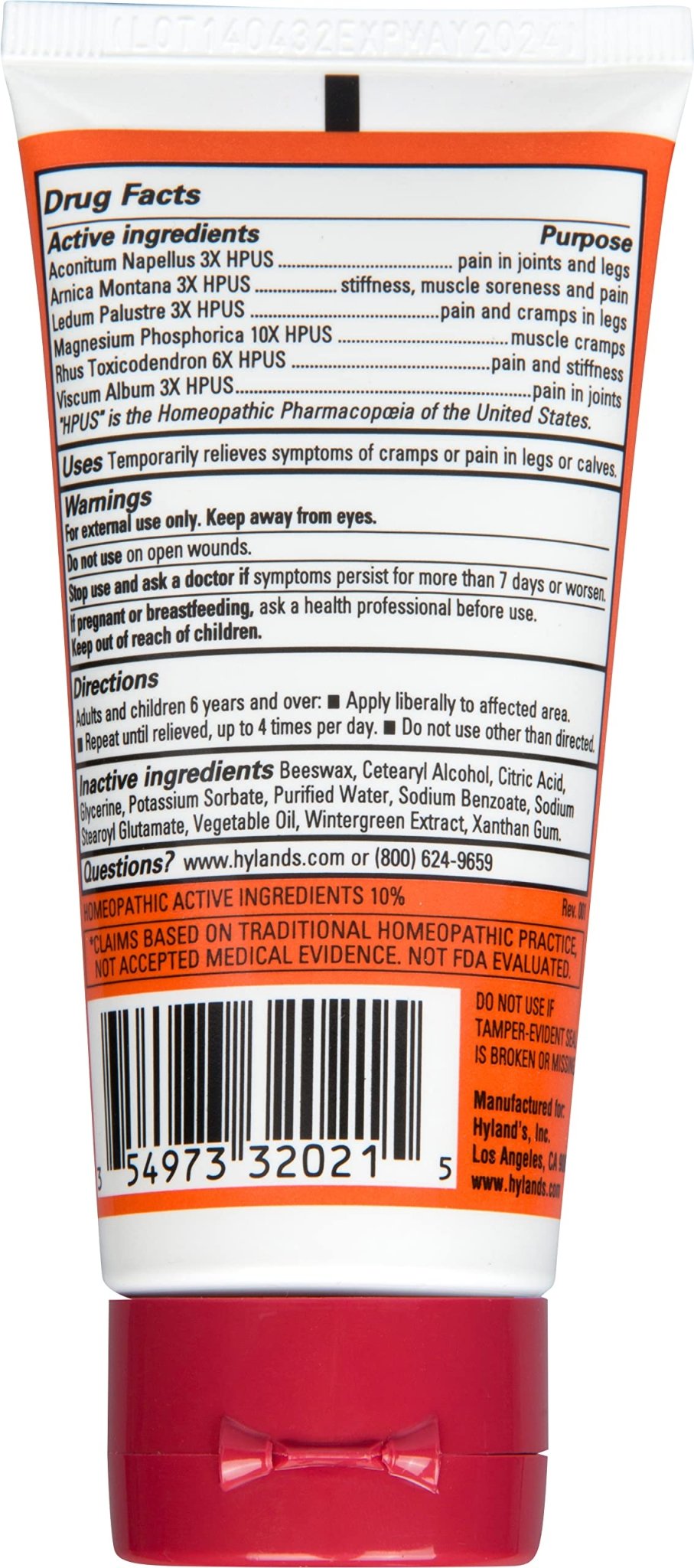 Hyland's Leg Cramps Ointment, Arnica Gel Leg Cramp Relief, 2.5 oz (Pack of 3) - Maple Wellness Supplements