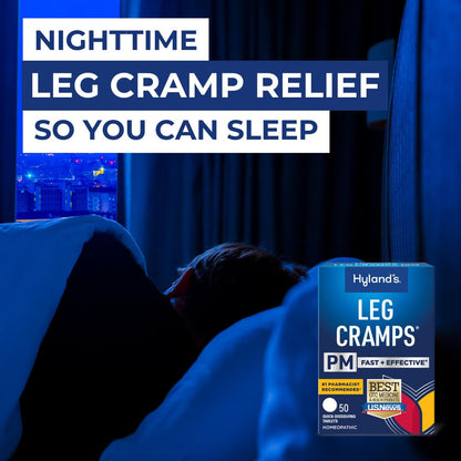Hyland's Leg Cramps PM, Relief of Nighttime Leg, Calf, and Foot Cramps, 50 Quick-Dissolving Tablets 2-Pack (100 Total) - Maple Wellness Supplements